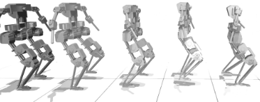 Simulation of bipedal robot motion