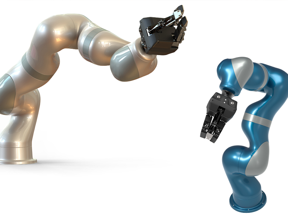 two robotic arms in a pose